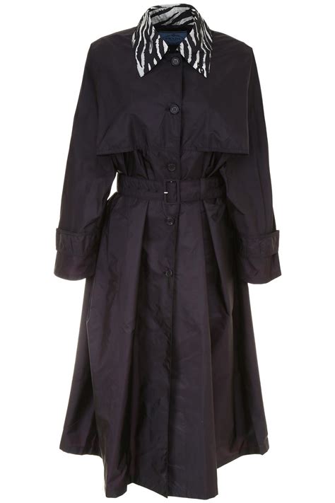 prada trench coat dark brown black vintage nylon milano lightweight|prada coat women's.